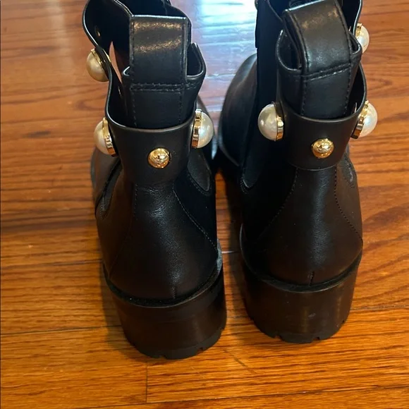 Karl Lagerfeld Black Ankle Boots with Pearl Details - Picture 4 of 5